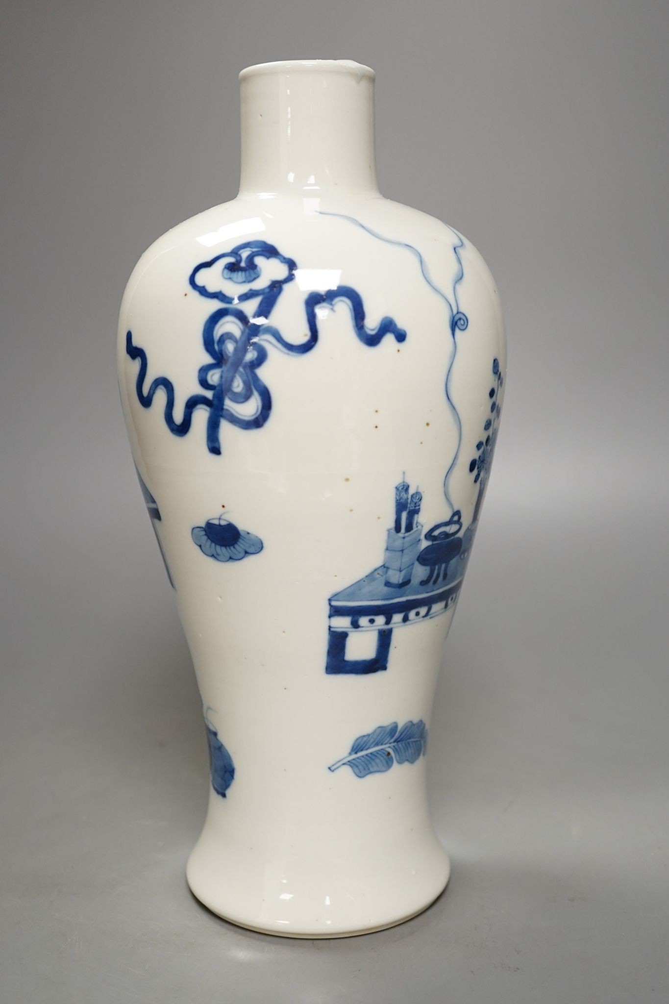 A Chinese underglaze blue baluster vase, 30 cms high.